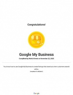 Google My Business Certification By Mohd Ahmed