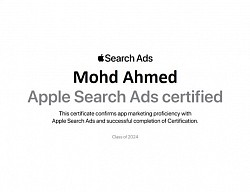 Apple Search Ads Certified - Mohd Ahmed