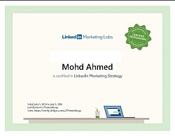 Linkedin marketing Strategy Certification By Mohd Ahmed