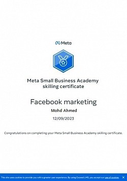 Meta Business Academy skilling Certification By Mohd Ahmed
