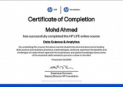 Data Science & Analytics Certification HP